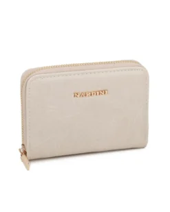 NARDINI - Portacarte beige con chiusura a zip