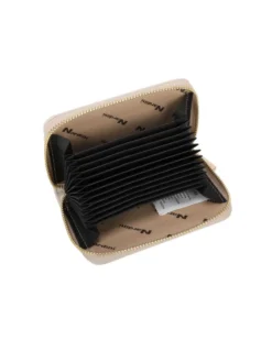 NARDINI - Portacarte beige con chiusura a zip