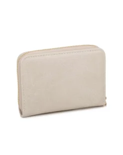 NARDINI - Portacarte beige con chiusura a zip