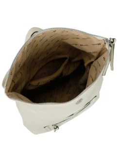 NARDINI - Zaino beige con doppia tasca frontale e patta con zip