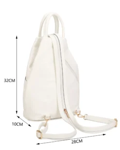 NARDINI - Zaino beige due manici con tasca frontale e spalline regolabili con zip