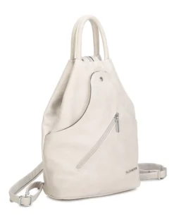 NARDINI - Zaino beige due manici con tasca frontale e spalline regolabili con zip