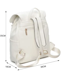 NARDINI - Zaino beige multitasche con patta e coulisse