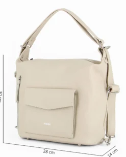 NARDINI - Zaino - borsa beige con tasche, VERA PELLE