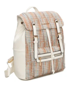 NARDINI - Zaino multicolor effetto intreccio multitasche con patta e coulisse