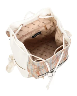 NARDINI - Zaino multicolor effetto intreccio multitasche con patta e coulisse