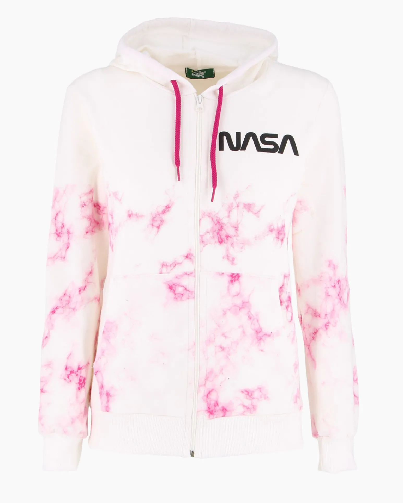 NASA - Felpa panna con cappuccio e full zip da donna