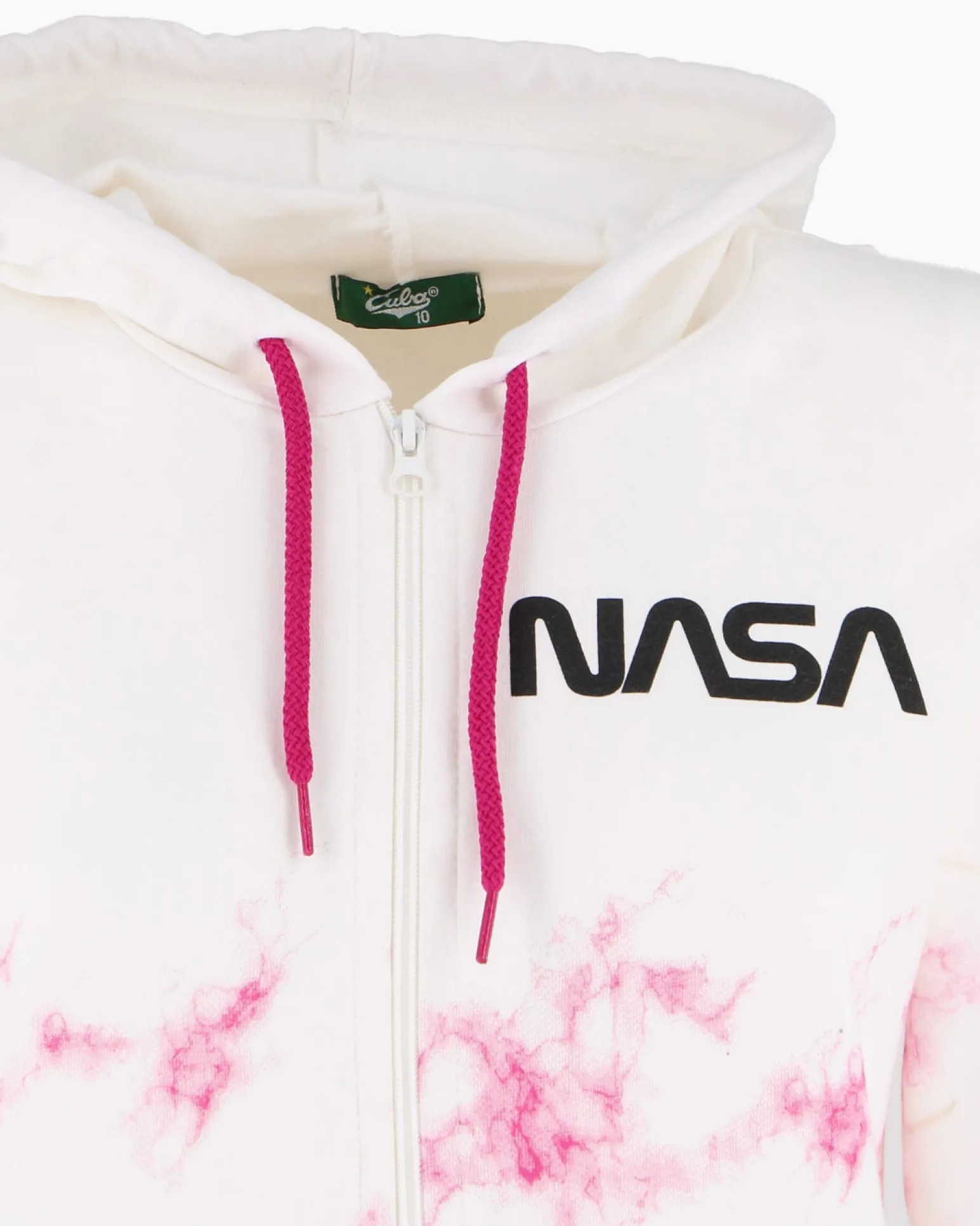 NASA - Felpa panna con cappuccio e full zip da donna