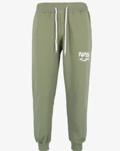 NASA - PANTALONE TUTA VERDE  DA UOMO CON POLSINO