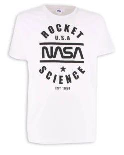 NASA - Tshirt bianca da uomo con stampa frontale - JL052523