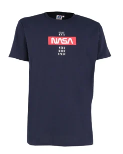 NASA - Tshirt blu da uomo con logo frontale -  JL052521
