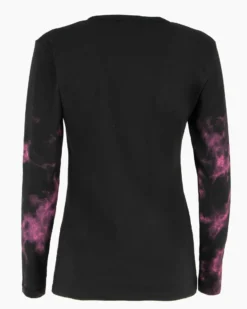 NASA - Tshirt nera a manica lunga da donna con logo