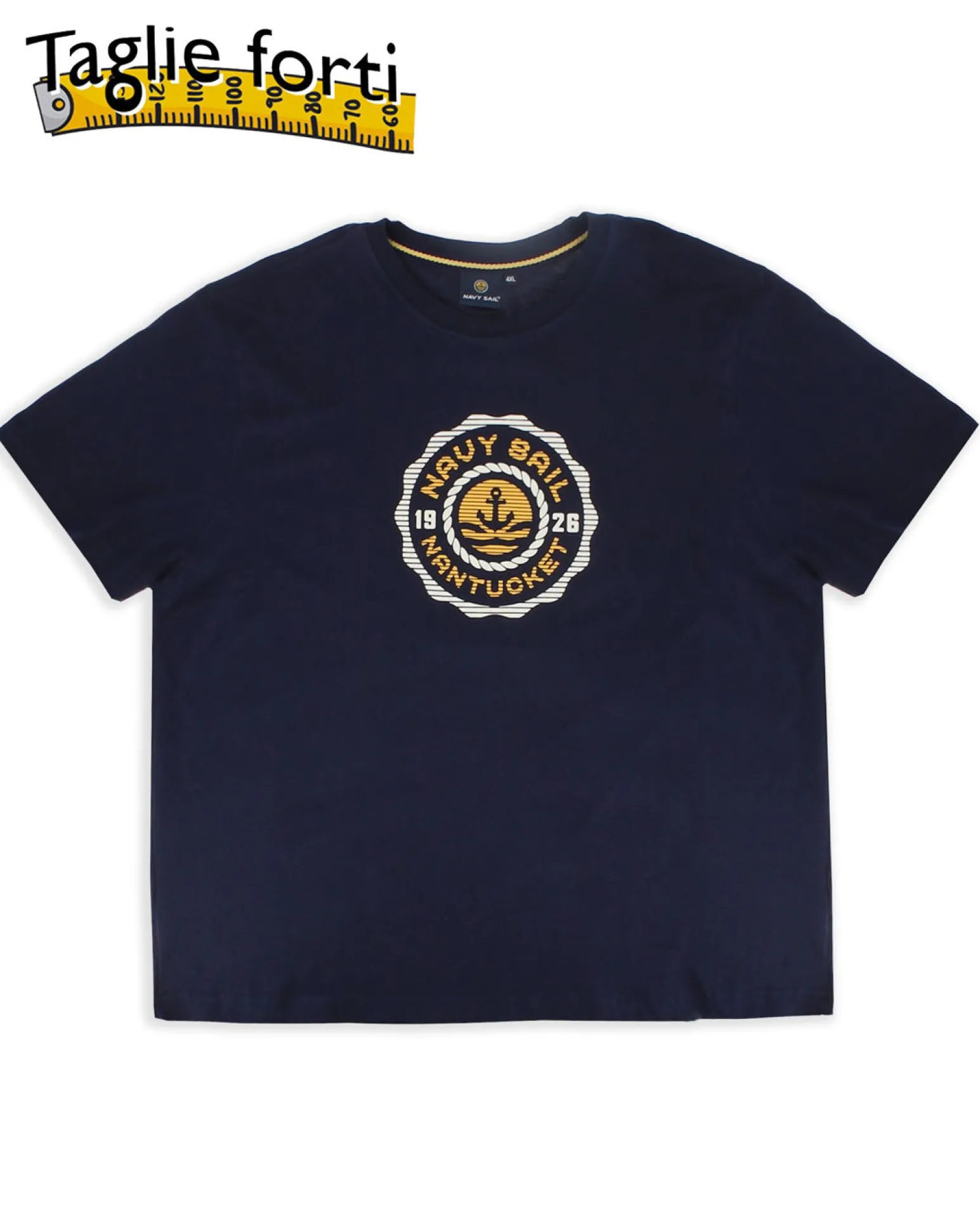 NAVY SAIL - Tshirt over blu scuro da uomo con logo frontale - NYUOV25375