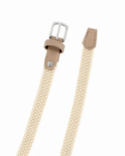 NAZARENO GABRIELLI - Cinta beige da donna, intrecciata ed elasticizzata