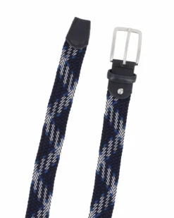 NAZARENO GABRIELLI - Cinta blu intrecciata ed elasticizzata da uomo