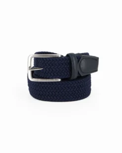 NAZARENO GABRIELLI - Cinta blu intrecciata ed elasticizzata da uomo