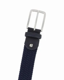 NAZARENO GABRIELLI - Cinta blu intrecciata ed elasticizzata da uomo