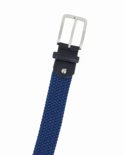 NAZARENO GABRIELLI - Cinta blu intrecciata ed elasticizzata da uomo