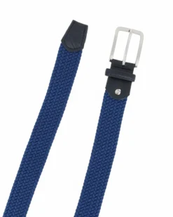 NAZARENO GABRIELLI - Cinta blu intrecciata ed elasticizzata da uomo