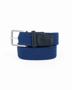NAZARENO GABRIELLI - Cinta blu intrecciata ed elasticizzata da uomo
