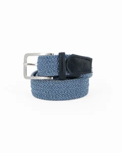 NAZARENO GABRIELLI - Cinta jeans intrecciata ed elasticizzata da uomo