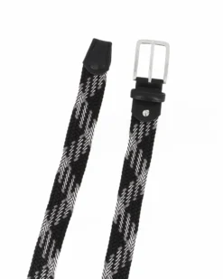 NAZARENO GABRIELLI - Cinta nera intrecciata ed elasticizzata da uomo