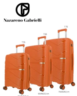 NAZARENO GABRIELLI - TROLLEY ARANCIO IN ABS 4 RUOTE