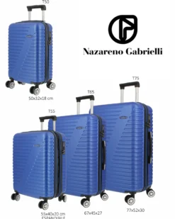 NAZARENO GABRIELLI - TROLLEY BLU IN ABS 4 RUOTE