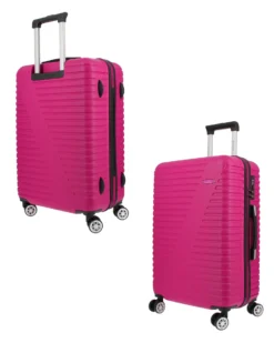 NAZARENO GABRIELLI - TROLLEY FUXIA IN ABS 4 RUOTE