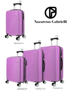NAZARENO GABRIELLI - TROLLEY LILLA IN ABS 4 RUOTE