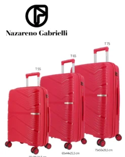 NAZARENO GABRIELLI - TROLLEY ROSSO IN ABS 4 RUOTE