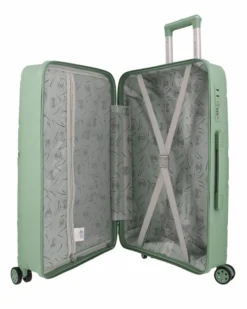 NAZARENO GABRIELLI - TROLLEY VERDE SALVIA IN ABS 4 RUOTE
