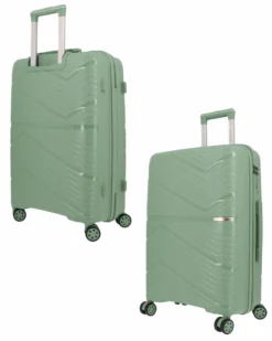 NAZARENO GABRIELLI - TROLLEY VERDE SALVIA IN ABS 4 RUOTE
