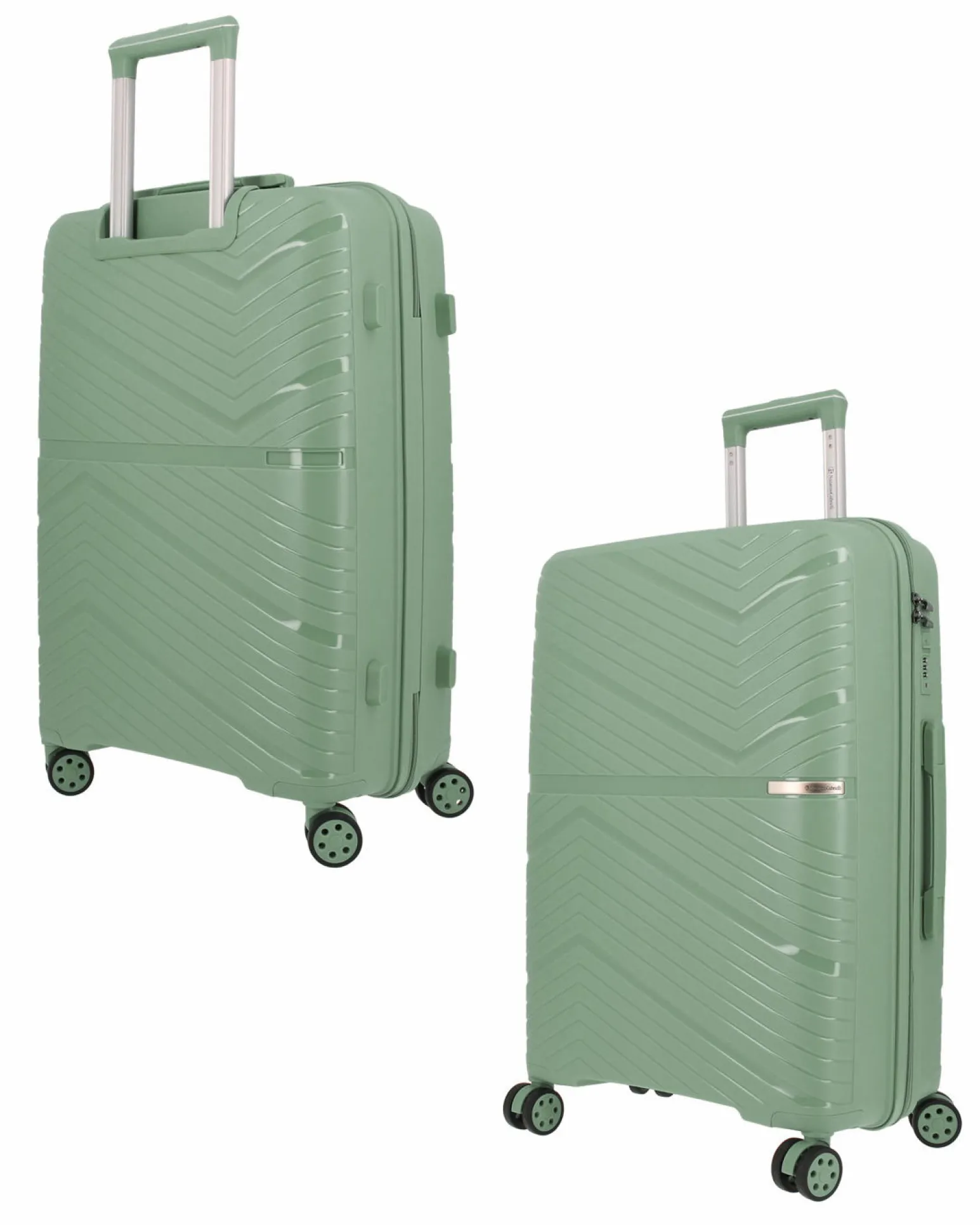NAZARENO GABRIELLI - TROLLEY VERDE SALVIA IN ABS 4 RUOTE