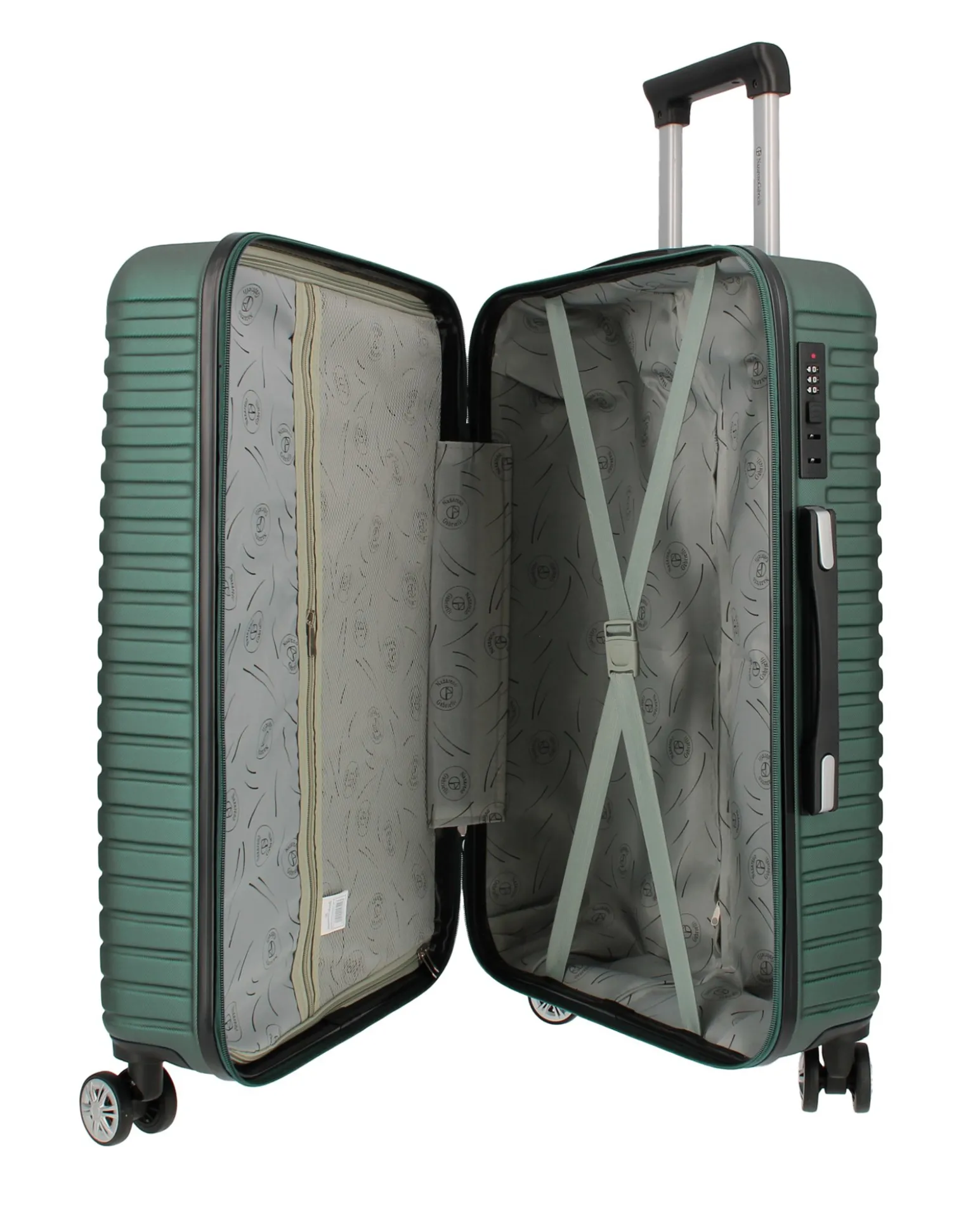 NAZARENO GABRIELLI - TROLLEY VERDE IN ABS 4 RUOTE