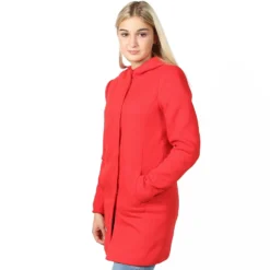 NEON & NYLON by Only - CAPPOTTO DONNA CON CAPPUCCIO ROSSO