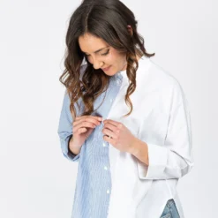 NEON &NYLON - CAMICIA DONNA MANICA LUNGA SVASATA A RICHE