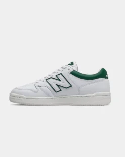 NEW BALANCE - Sneaker da uomo bianche e verdi in VERA PELLE con soletta Ortholite - 480
