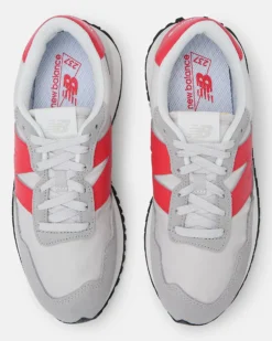 NEW BALANCE - Sneakers da uomo grigia e rossa con dettagli scamosciati - 237