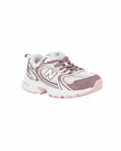 NEW BALANCE -  SNEAKERS KIDS LIFESTYLE BIANCHE CON DETTAGLI FUXIA  E ROSSI DAL 28 AL 35, P5304M1