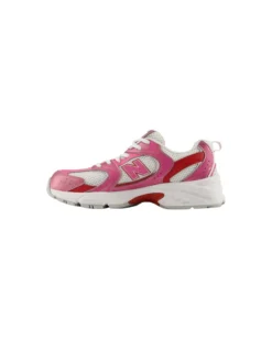 NEW BALANCE -  SNEAKERS KIDS LIFESTYLE BIANCHE CON DETTAGLI FUXIA  E ROSSI DAL 28 AL 35, P5304GR