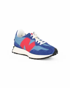 NEW BALANCE - SNEAKERS UOMO CELESTE E BLU LIFESTYLE SUEDE/TEX VARSITY - U327VD