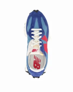 NEW BALANCE - SNEAKERS UOMO CELESTE E BLU LIFESTYLE SUEDE/TEX VARSITY - U327VD
