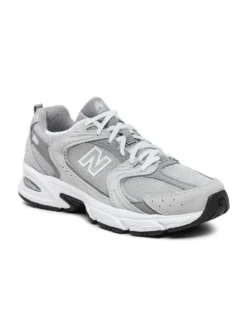 NEW BALANCE 530 - Sneaker unisex grigie e argento in VERA PELLE con intersuola ABZORB