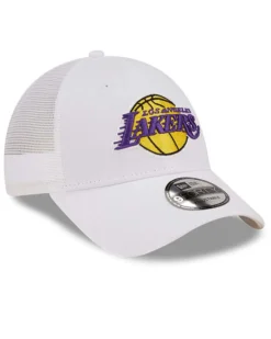 NEW ERA - Cappello regolabile bianco con pannello posteriore in mesh e logo Lakers- 9FORTY
