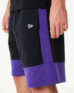 NEW ERA - Pantaloni corti neri e viola con logo Lakers