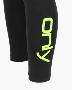 ONLY- LEGGINGS NERI CON DETTAGLI GIALLO FLUO DA DONNA, 10110