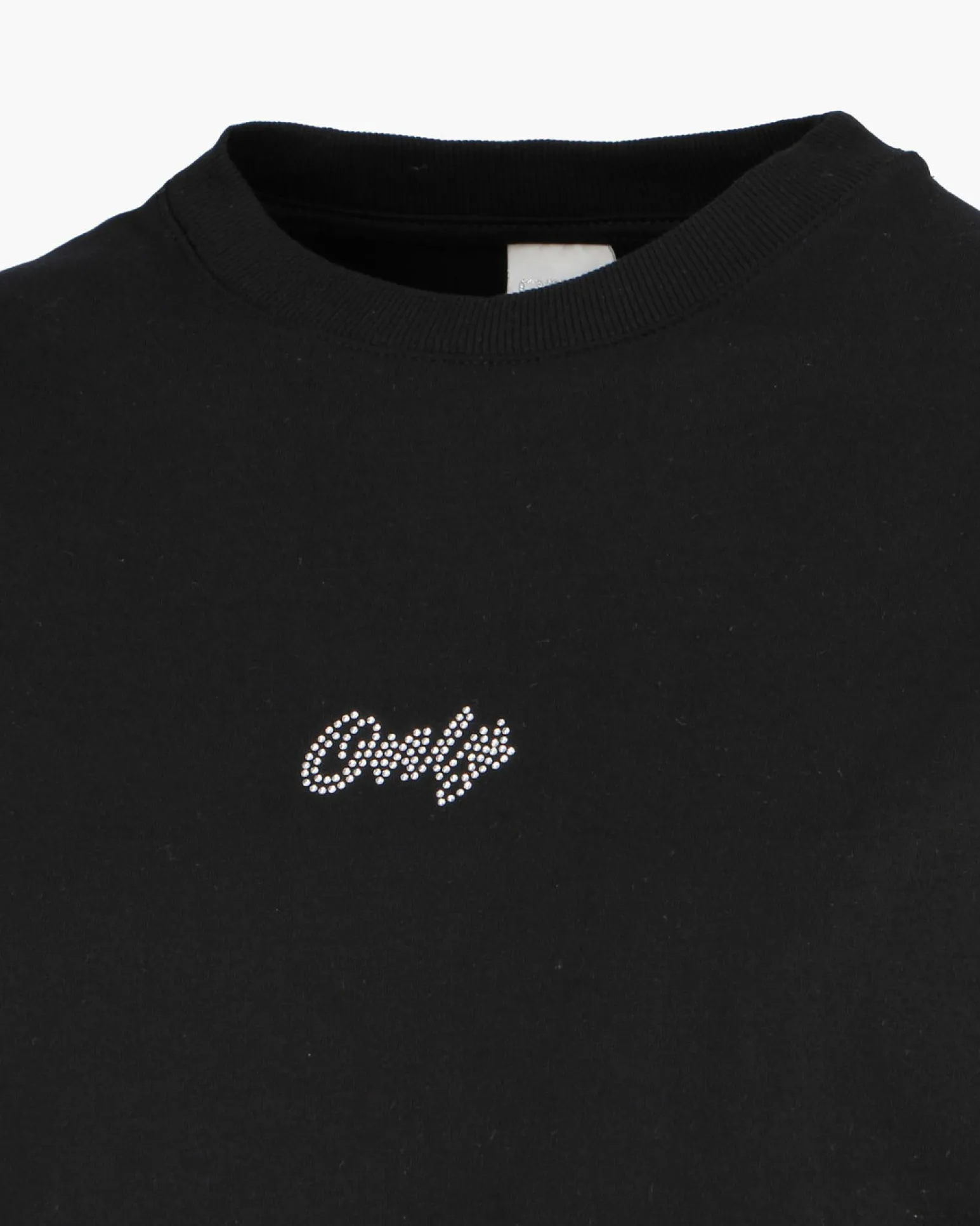 ONLY - MAGLIA MANICA LUNGA NERA CON LOGO STRASS DA DONNA, 10114
