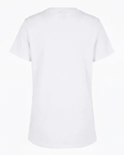 ONLY -  T-SHIRT MEZZA MANICA BIANCA DA DONNA CON  LOGO STRASS -  10125