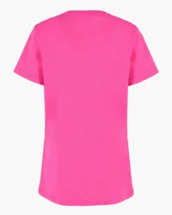 ONLY -  T-SHIRT MEZZA MANICA FUXIA DA DONNA CON  LOGO STRASS -  10126